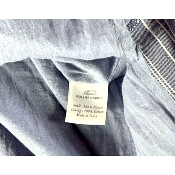 ROLLER RABBIT Dakota Women’s Size S Blue And White Striped Chambray Dress - Picture 7 of 12